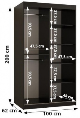 Šatní skříň Festra - 100 cm