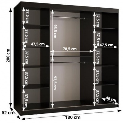 Šatní skříň Festra - 180 cm