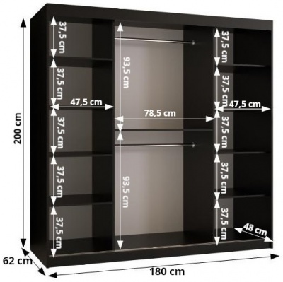 Šatní skříň Festra 1 - 180 cm