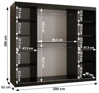 Šatní skříň Festra 1 - 200 cm