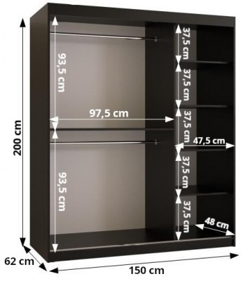 Šatní skříň Festra 2 - 150 cm