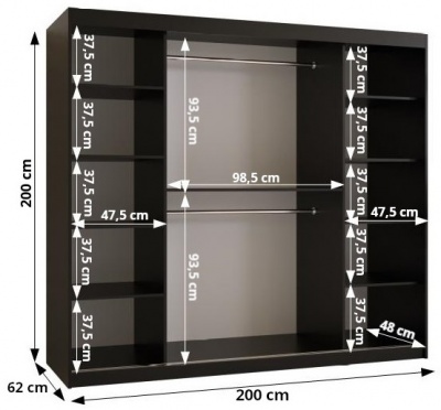 Šatní skříň Festra 2 - 200 cm