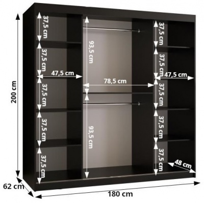 Šatní skříň Dejla 1 - 180 cm