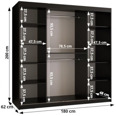 Šatní skříň Dejla 2 - 180 cm