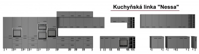 Kuchyňská skříňka Nessa/ANT - horní 80 G-90 2F