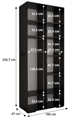 Šatní skříň Vela 1 bílý mat - 100 cm