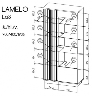 Obývací stěna Lamelo - Sestava 1