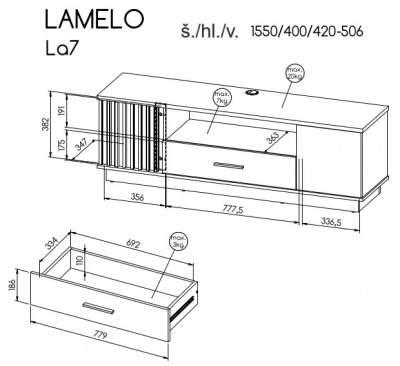 Obývací stěna Lamelo - Sestava 1