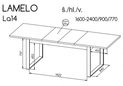 Rozkládací jídelní stůl Lamelo LA14