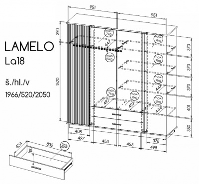 Šatní skříň Lamelo LA18