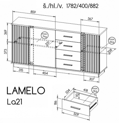 Komoda Lamelo LA21