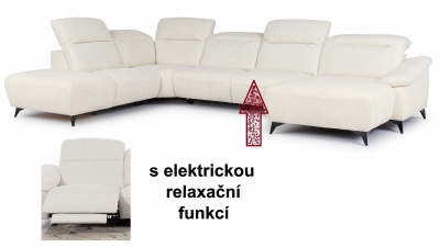 Sedací souprava Gappa OSL + R + 1 + 1 + OBP - s elektrickým RELAX rozkladem 1x