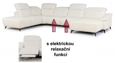 Sedací souprava Gappa OSL + R + 1 + 1 + OBP - s elektrickým RELAX rozkladem 2x