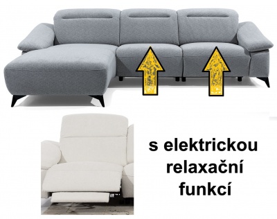 Sedací souprava Gappa OBL + 1 + 1BP - s elektrickým RELAX rozkladem 2x