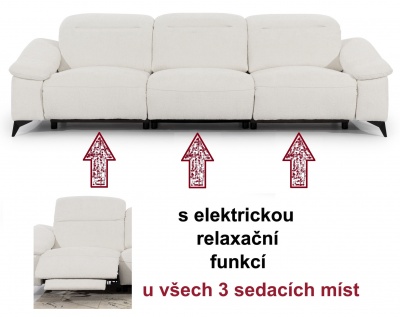 Pohovka Gappa 3 - s elektrickým RELAX rozkladem 3x