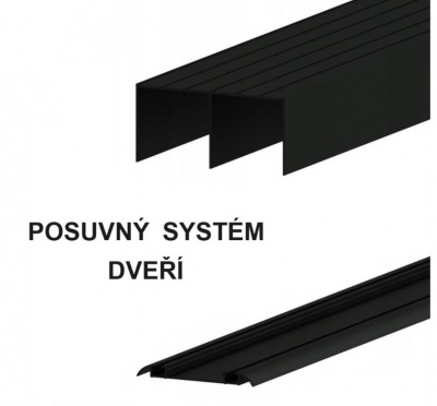 Šatní skříň Olinka 2 100 (hloubka 60 cm) - černá + černá + zrcadlo