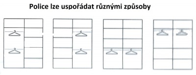 Skříň Royal se zrcadlem 150 cm černá