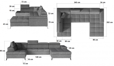 Rohová sedací souprava Eduardo - Omega 91