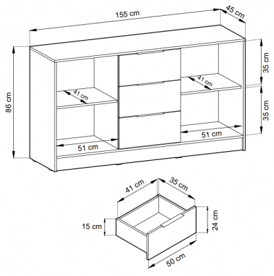 Komoda Nelly 3D SKLADEM 1 kus