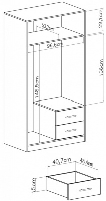 Šatní skříň SMART SR3 artisan SKLADEM 1 kus