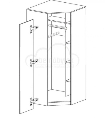 Rohová šatní skříň Optimo OP4