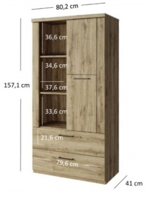 Nízký regál 1D2S Doorset