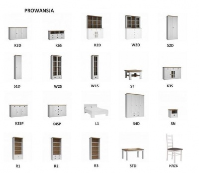 Nadstavba nad komodu bílá Prowansja W2D