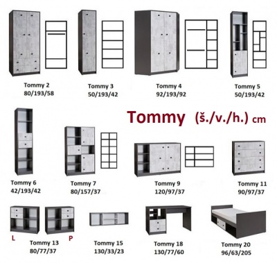 Závěsná police Tommy 15